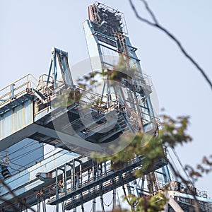 Low angle shot of an industrial building structure behind a plant