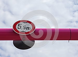 Low angle shot of 5.5 meter maximum height traffic sign