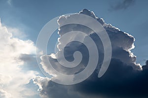 Low angle shot of a nimbus cloud with silver linings