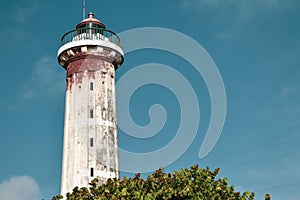 Low angle shot of an old lighthouse in Puducherry, India