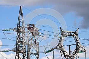 Low angle shot of powerlines