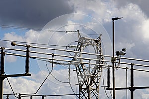 Low angle shot of powerlines