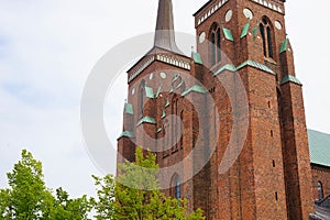 Low angle shot of Roskilde Cathedral in Denmark