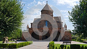 Low angle shot of the Saint Gayane Church in Vagharshapat, Armenia