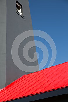 Low angle shot of Tybee Island Lighthouse is Georgia's oldest and tallest lighthouse.