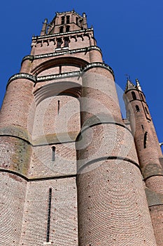 Side view of the bell tower of the cathedral Sainte-CÃÂ©cile in Albi photo