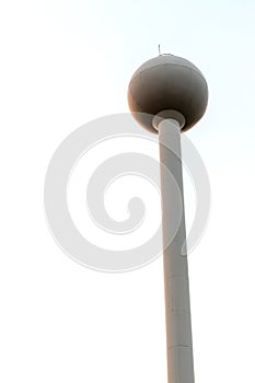 Low angle sphere white water storage tank