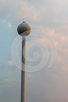 Low angle sphere white water storage tank