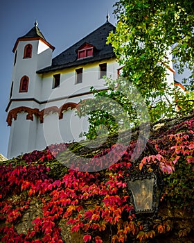 Low-angle vertical shot of Electoral Castle in Eltville, Hesse, Germany