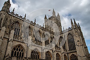 A low angle view of Bath Catherdral