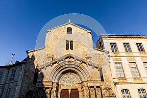 low angle view of beautiful old Church of St