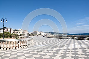 Low angle view of checkerboard paving