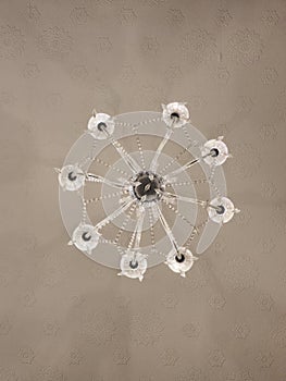 low angle view of crystal ceiling lamp