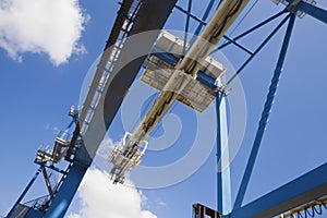 Low Angle View Of Dockside Crane