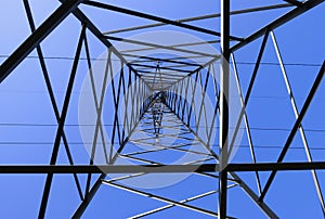 low angle view of an electricity pylon