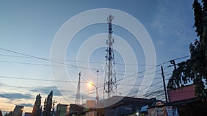 low angle view of electricity pylon