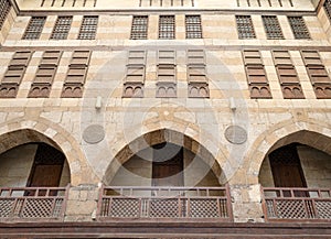 Low angle view of the facade of caravansary of al-Ghuri photo