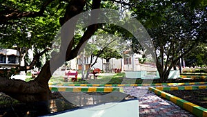 low angle view of gulbarga university library beautiful open air green library walking path