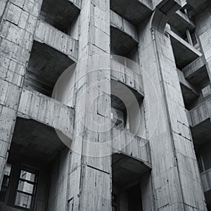 Brutalist Concrete Architecture Building Facade
