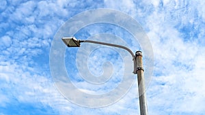 Low Angle View of LED Street Lamp Post