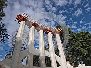 Low Angle View of the Lindbergh Forum in `Parque Mexico` in Mexico City, Mexico