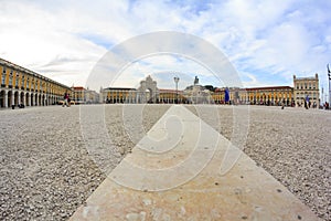 Low angle view of Lisbonâ€™s main square, Commerce Square