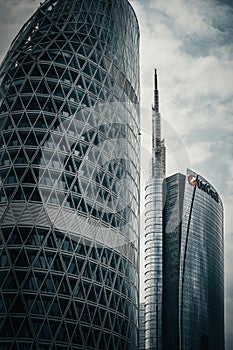 Low angle view of Milan UniCredit Tower photo