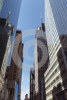 low angle view of modern skyscrapers