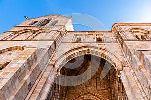 Low angle view of the narthex of the Basilica of San Vicente outside the Walls