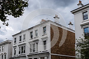 Low angle view of old luxury residential building in London