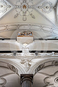 low angle view of the organ in the Jesuits church in Innsbruck Austria