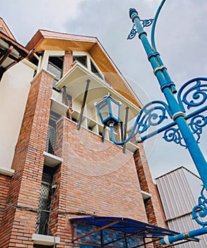 low angle view of outdoor building against sky