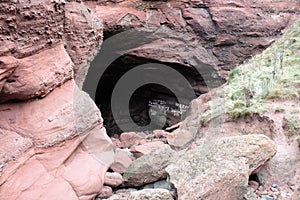 Low angle view of rock formtion