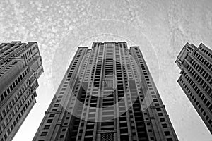 low angle view of skyscrapers, Dubai