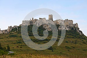 View of Spissky hrad or Spis Castle in Slovakia