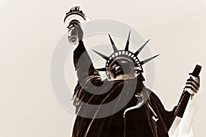 Low Angle View Of Statue Of Liberty Against Sky,America