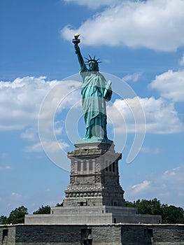 Low angle view of a statue, Statue of Liberty,