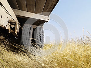 Low angle view of truck.