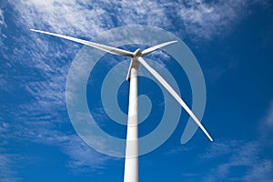 Low angle view of wind turbine