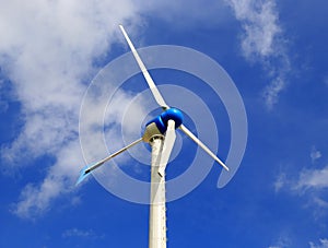 Low angle view of wind turbine