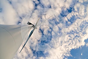 Low angle view of wind turbine