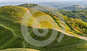 Sunrise over Sugarloaf Hill,Malvern Hills,Worcestershire,England,UK photo