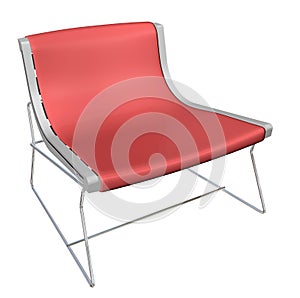 Low-back plastic chair, 3D illustration