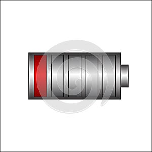 Low battery.Battery charging status indicator.power battery illustration on isolated  background.Total discharge. vector