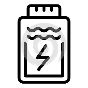 Low battery icon outline vector. Power bank recharge