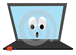 Low battery on laptop, illustration, vector