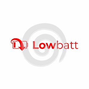 Low battery logo template, battery logotype