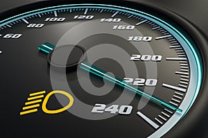 Low beam light on car dashboard