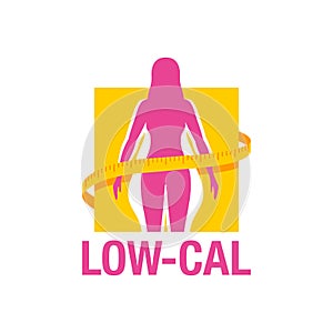 Low-cal low calorie dietary food products emblem