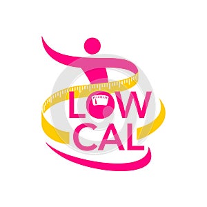 Low-cal low calorie icon - dietary food products